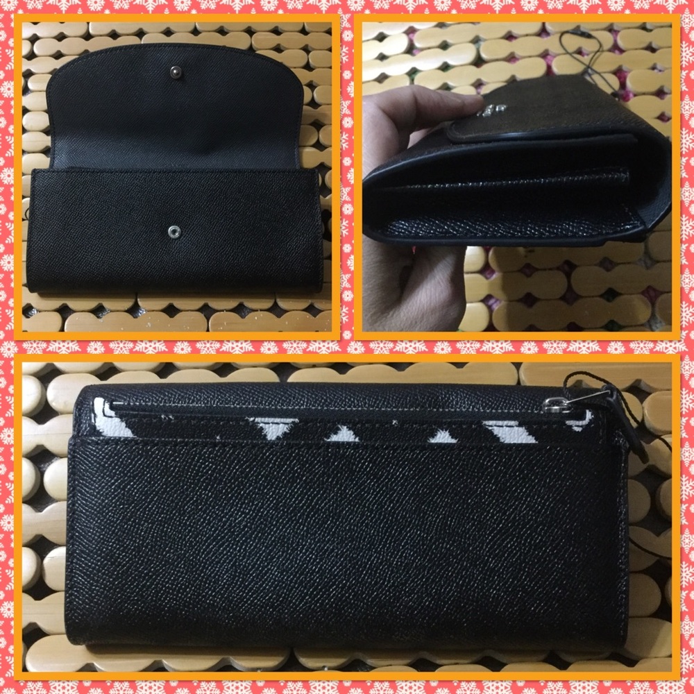 Last one Authentic 2in1 Coach black leather wallet - Picture 3 of 4